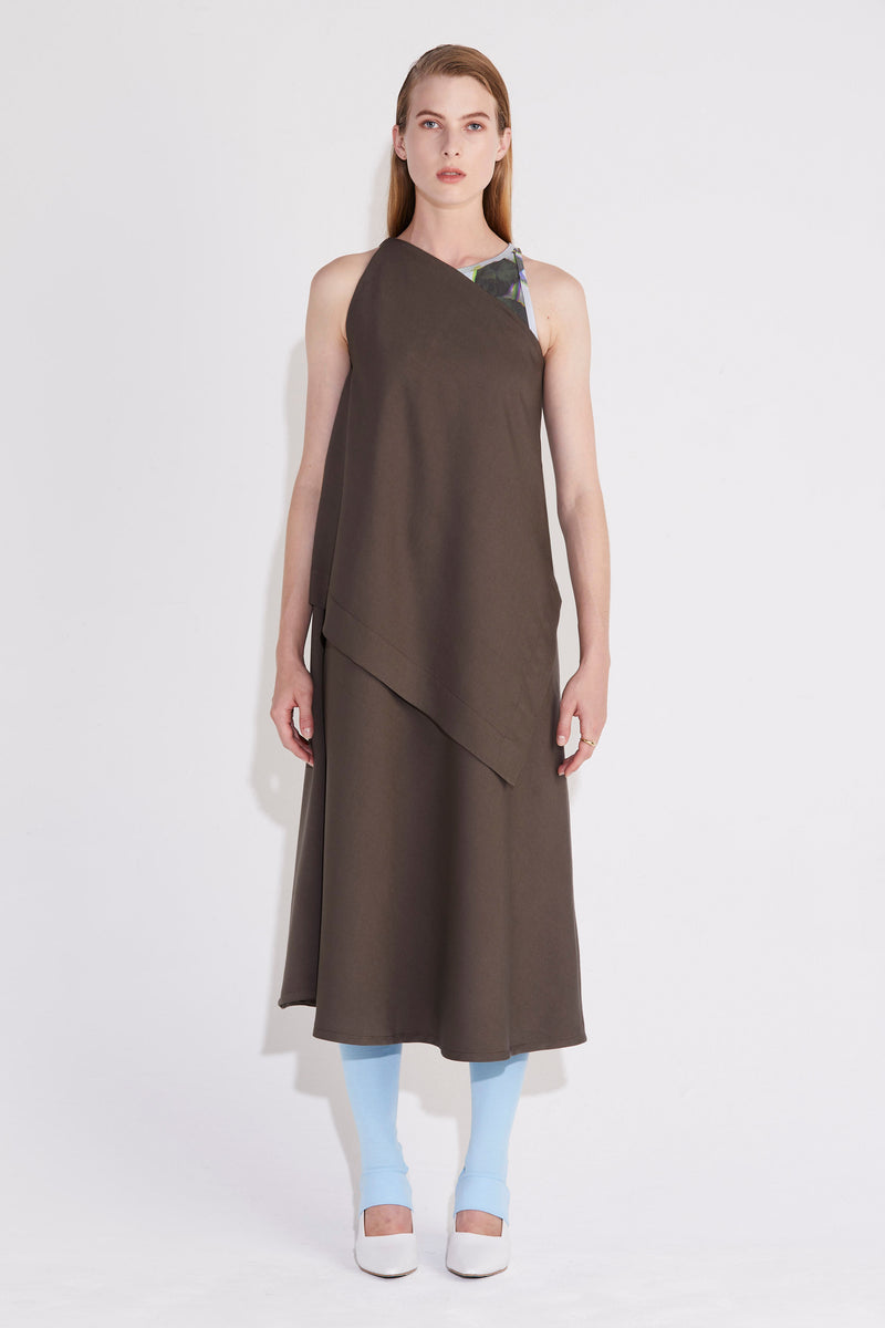 Axis Asymmetric Dress - Khaki